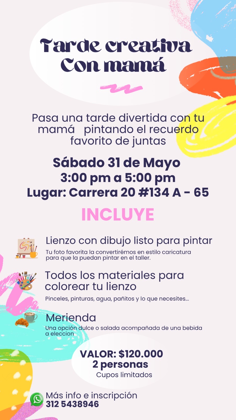 Taller pintura lienzo espacios creativos
